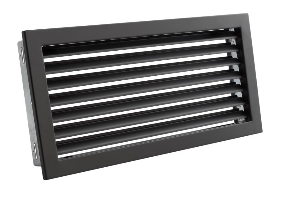 Zdjęcie: Kratka Ventlab KRVZS325x170-ML.CZ z żaluzją stałą czarna DARCO