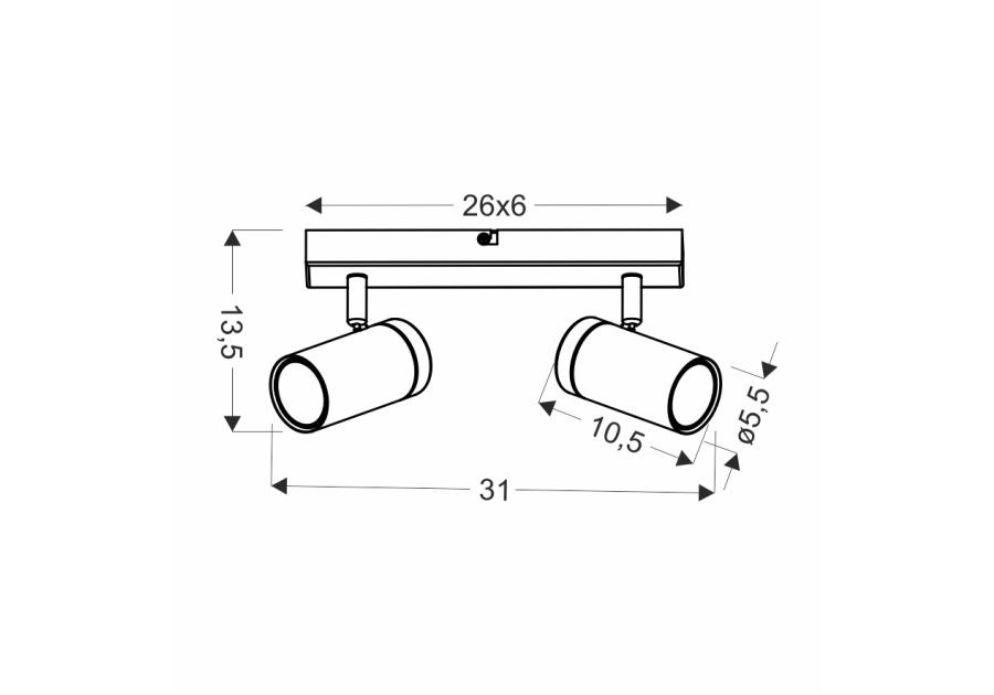Zdjęcie: Lampa sufitowa Lagos czarny 2x15 W GU10 klosz czarno-drewniany CANDELLUX