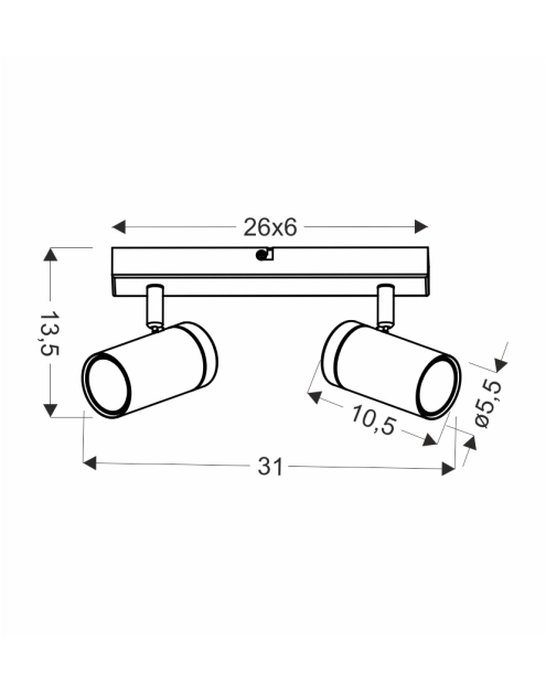 Zdjęcie: Lampa sufitowa Lagos czarny 2x15 W GU10 klosz czarno-drewniany CANDELLUX