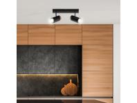Zdjęcie: Lampa sufitowa Lagos czarny 2x15 W GU10 klosz czarno-drewniany CANDELLUX