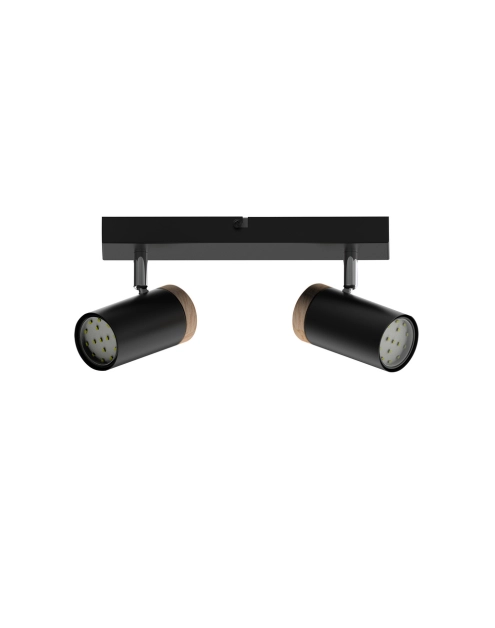 Zdjęcie: Lampa sufitowa Lagos czarny 2x15 W GU10 klosz czarno-drewniany CANDELLUX