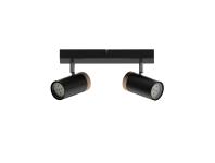 Zdjęcie: Lampa sufitowa Lagos czarny 2x15 W GU10 klosz czarno-drewniany CANDELLUX