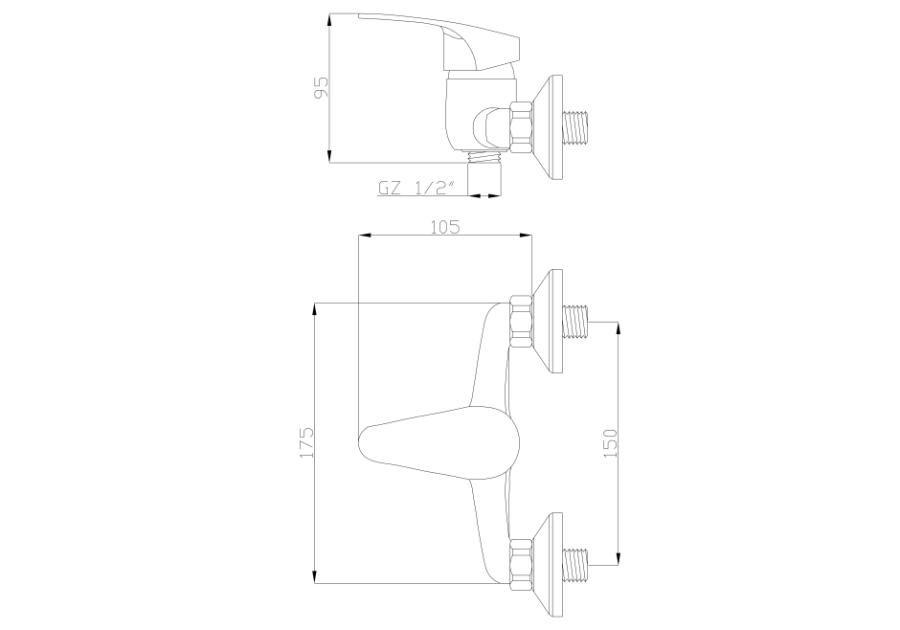 Zdjęcie: Bateria natryskowa Ava New chrom INVENA
