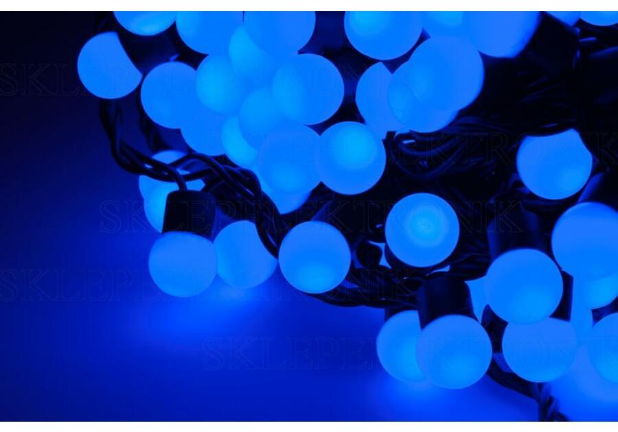 Zdjęcie: Lampki choinkowe kulki LED 50 lampek niebieskie 6,5 m VOLTENO
