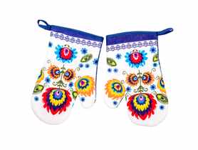 Rękawice kuchenne Folk II K2267A z magnesem komplet 2 sztuk EUROMAT