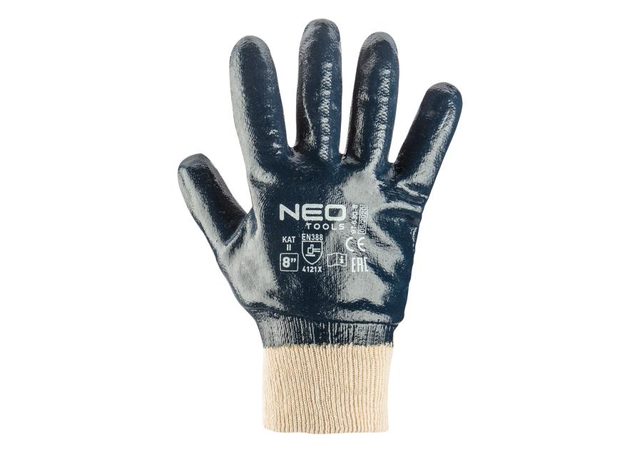 Zdjęcie: Rękawice robocze, bawełna, pokryte w całości nitrylem, 4121X, rozmiar 8 NEO