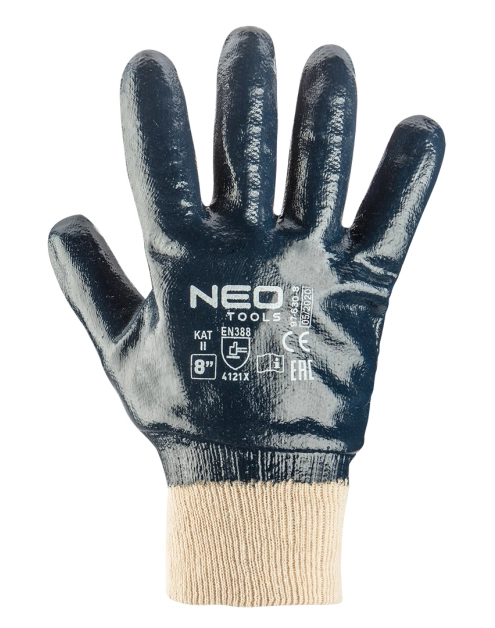 Zdjęcie: Rękawice robocze, bawełna, pokryte w całości nitrylem, 4121X, rozmiar 8 NEO