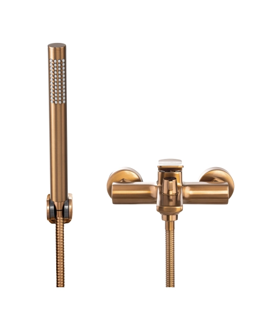 Zdjęcie: Bateria wannowa z zestawem natryskowym w komplecie Neri Plus miedź INVENA