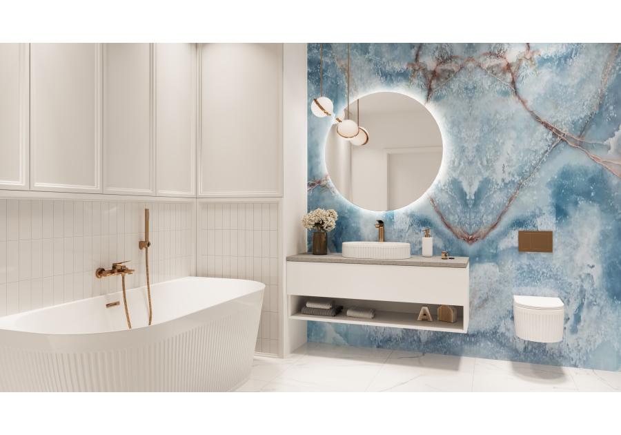 Zdjęcie: Bateria wannowa z zestawem natryskowym w komplecie Neri Plus miedź INVENA