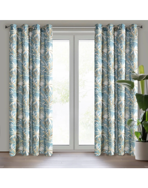 Zdjęcie: Zasłona gotowa Sema 140x250 cm turkusowy EUROFIRANY