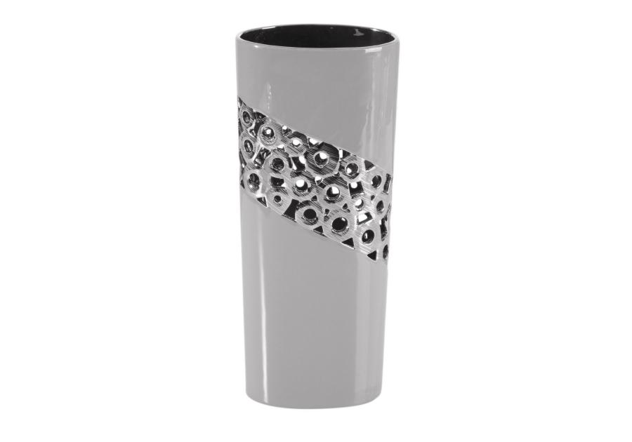 Zdjęcie: Wazon ceramiczny Aden 14x9x33 cm stalowo-srebrny EUROFIRANY
