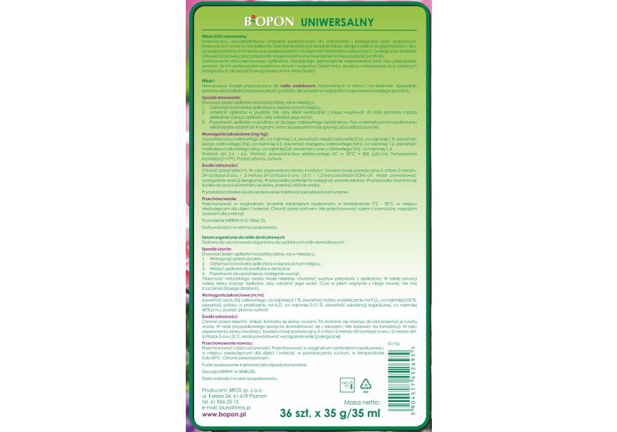Zdjęcie: Eliksir duo uniwersalny 32x35 ml + 4 szt. BOPON
