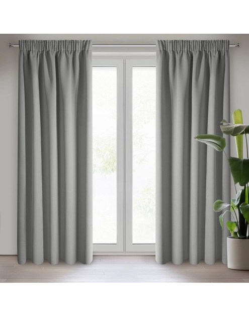 Zdjęcie: Zasłona gotowa D91 Parisa na taśmie 140x270 cm szary EUROFIRANY