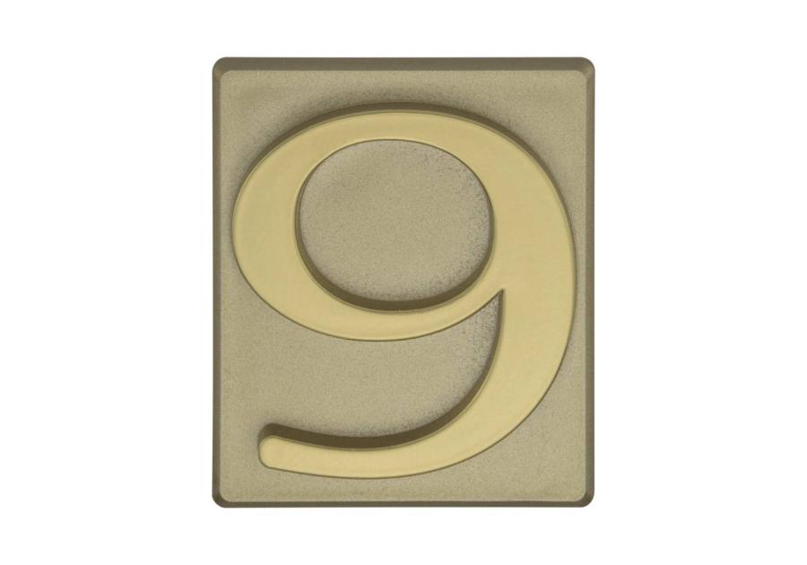 Cyfra 9 PCV samoprzylepna 4x4,7 cm oliwka DOMINO