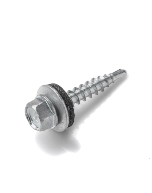 Zdjęcie: Wkręt farmerski blacha do drewna od 4,8x35 mm z podkładką t14 ral 8004 KOELNER