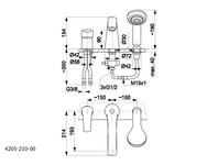 Zdjęcie: Bateria wannowa 3-otworowa Kwarc KFA
