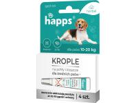 Zdjęcie: Krople na pchły i kleszcze dla średnich psów 10 - 20 kg 4 sztuki HAPPS HERBAL