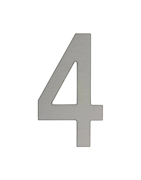 Zdjęcie: Cyfra 4 samoprzylepna 50 mm srebrny szczotkowany METRO