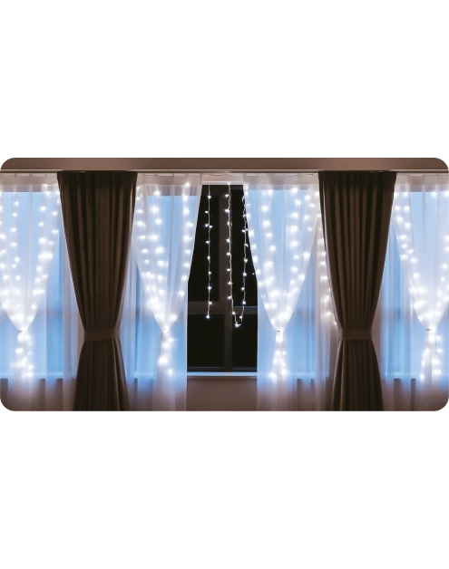 Zdjęcie: Kurtyna świąteczna LED 3x2 m barwa neutralna VOLTENO