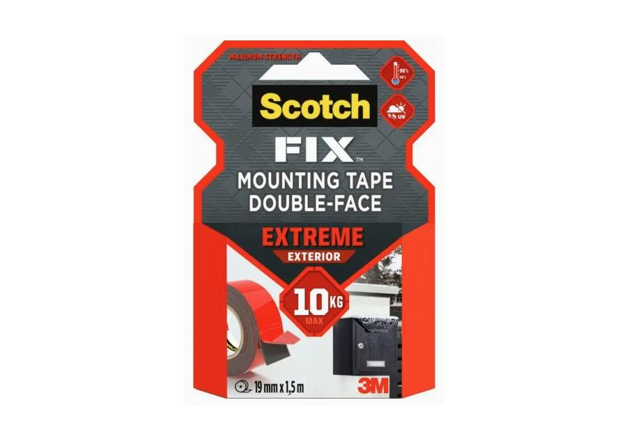 Zdjęcie: Taśma montażowa super mocna 19 mm x 1,8 m zewnętrzna SCOTCH