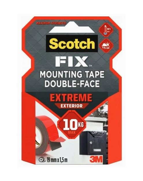 Zdjęcie: Taśma montażowa super mocna 19 mm x 1,8 m zewnętrzna SCOTCH