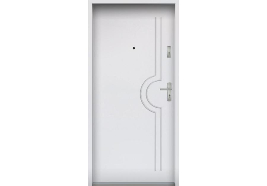 Zdjęcie: Drzwi wejściowe do mieszkań Bastion N-03 Biały 80 cm lewe OSPŁ KR CENTER