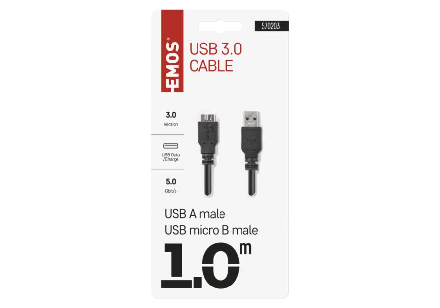 Zdjęcie: Kabel USB 3.0 A/M-Micro B/M 1m EMOS