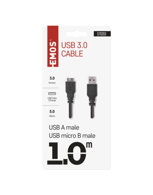 Zdjęcie: Kabel USB 3.0 A/M-Micro B/M 1m EMOS