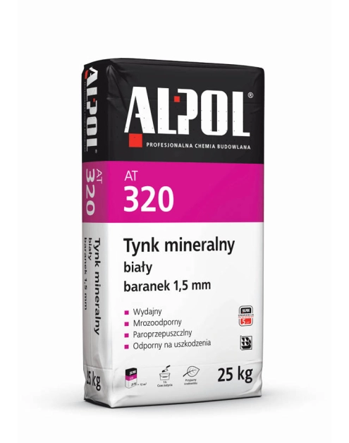 Zdjęcie: Tynk mineralny biały baranek 1,5 mm AT320 ALPOL
