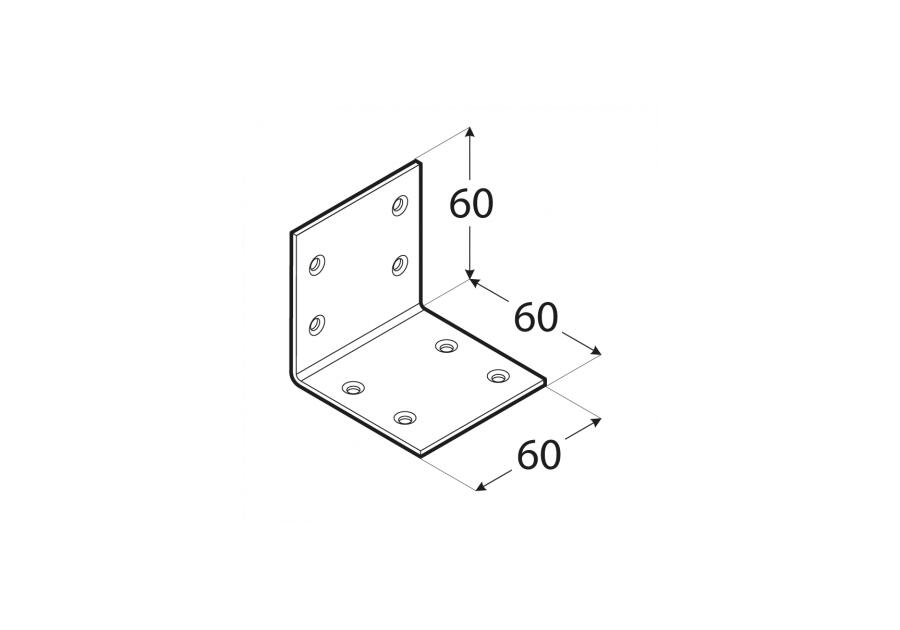 Zdjęcie: Kątownik szeroki z blachy ocynkowej 6x6x6 cm KSO3 DMX