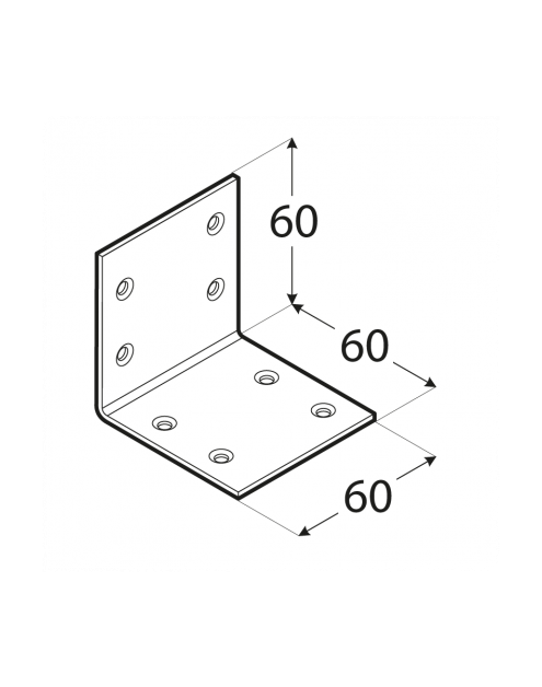 Zdjęcie: Kątownik szeroki z blachy ocynkowej 6x6x6 cm KSO3 DMX