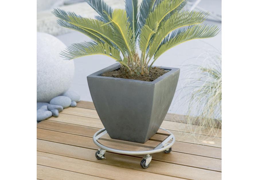 Zdjęcie: Podstawka na kółkach pod doniczkę Floraroll Metal Wood, fi35 cm FSC-FR NORTENE