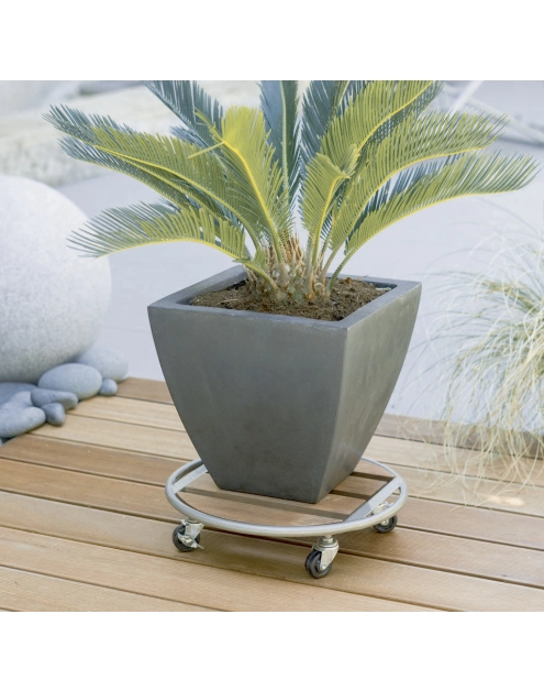 Zdjęcie: Podstawka na kółkach pod doniczkę Floraroll Metal Wood, fi35 cm FSC-FR NORTENE