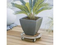 Zdjęcie: Podstawka na kółkach pod doniczkę Floraroll Metal Wood, fi35 cm FSC-FR NORTENE