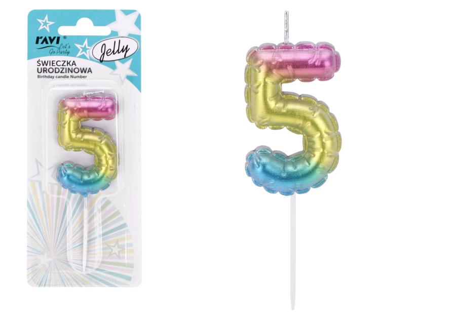 Zdjęcie: Świeczka urodzinowa Jelly Cyferka 5 72029 RAVI
