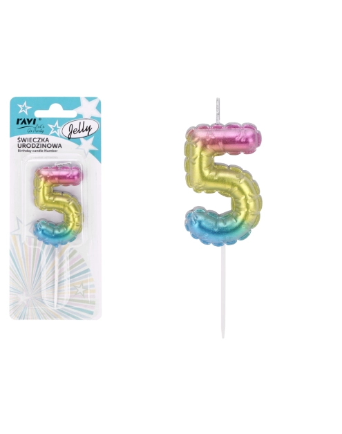Zdjęcie: Świeczka urodzinowa Jelly Cyferka 5 72029 RAVI