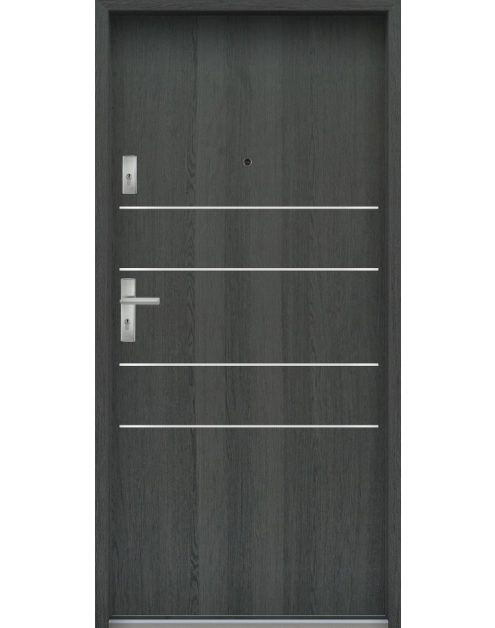 Zdjęcie: Drzwi wejściowe do mieszkań Bastion A-30 Grafit 80 cm prawe ODR KR CENTER