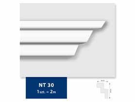 Listwa sufitowa z polistyrenu NT 30, 2 sztuki 200x2,8x2,0 cm biały DMS