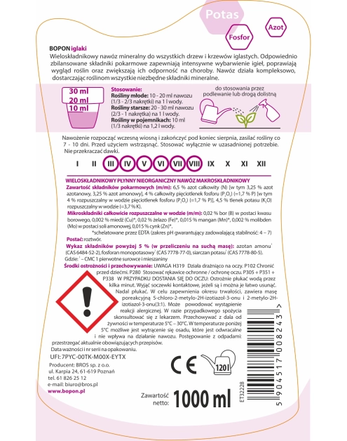 Zdjęcie: Preparat do iglaków 1 L BOPON