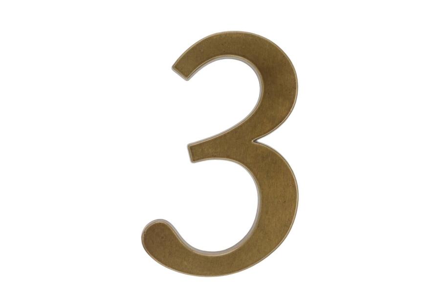 Zdjęcie: Cyfra aluminiowa 3, kolor brąz 190 mm METRO