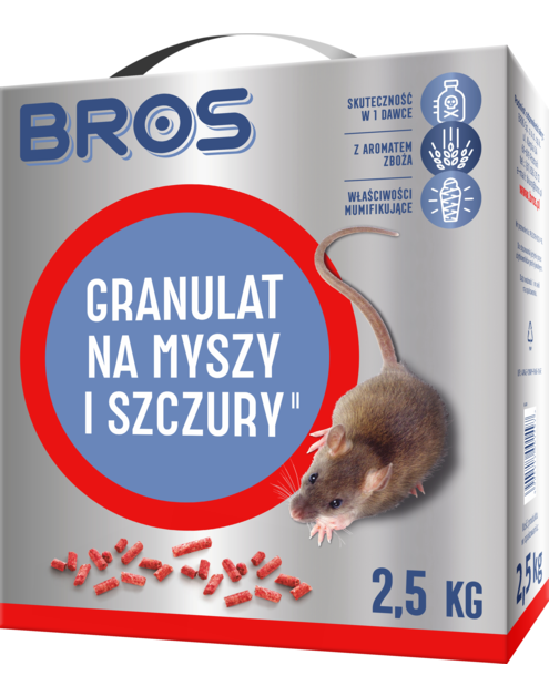 Zdjęcie: Granulat na myszy i szczury 2,5 kg BROS