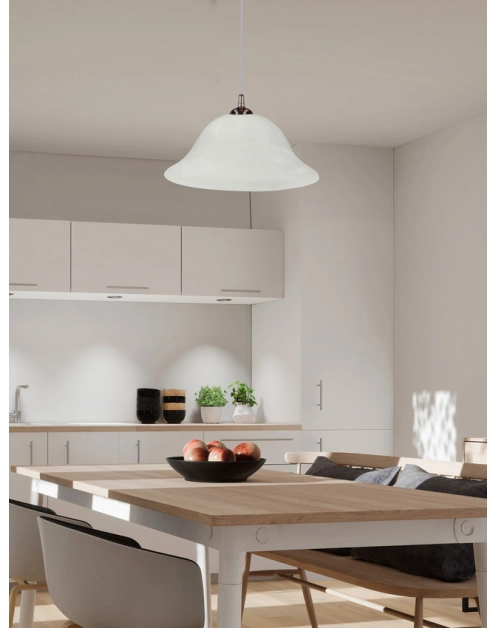 Zdjęcie: Lampa wisząca Vera miedziany 1x60 W E27 klosz alabastrowy CANDELLUX