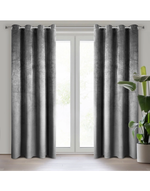 Zdjęcie: Zasłona gotowa Pierre 140x250 cm stalowy EUROFIRANY