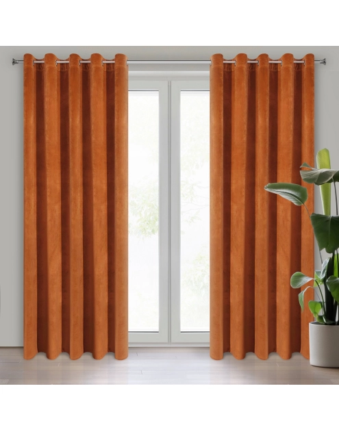 Zdjęcie: Zasłona gotowa Villa 140x250 cm rudy EUROFIRANY