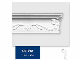 Listwa sufitowa 2x Olivia biała 12,5x6,5x200 cm DMS