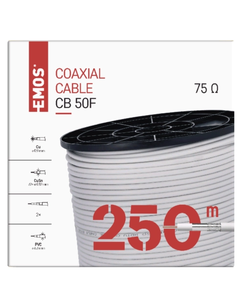 Zdjęcie: Kabel koncentryczny CB50F, 250 m EMOS