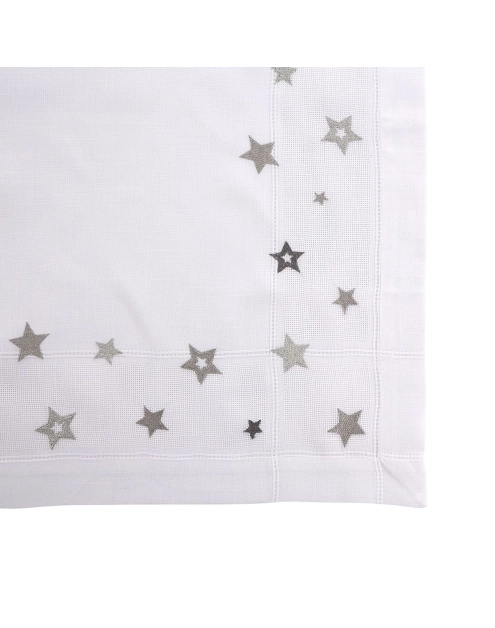 Zdjęcie: Obrus 80x80 cm biały srebrne gwiazdki ALTOMDESIGN