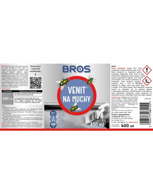 Zdjęcie: Preparat na muchy Venit 400 ml BROS