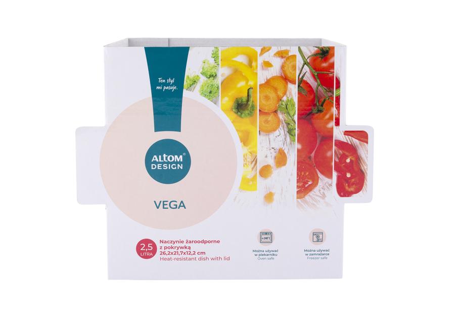 Zdjęcie: Naczynie żaroodporne Vega kwadratowe z pokrywką 2500 ml 26,2x21,7x12,2 cm ALTOM DESIGN