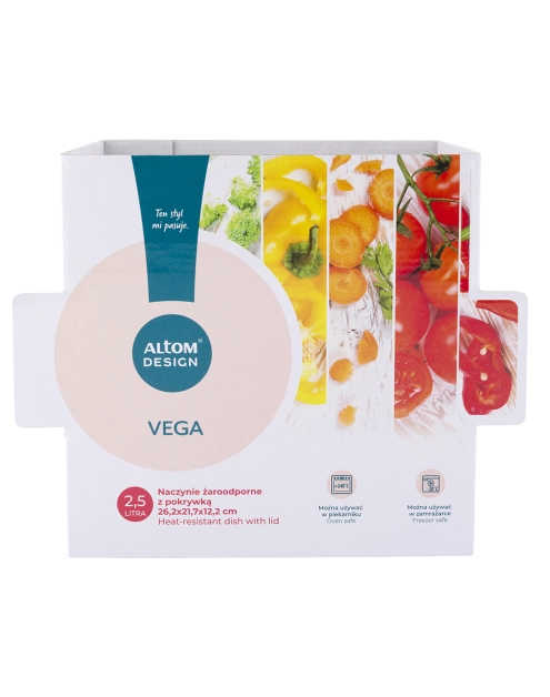 Zdjęcie: Naczynie żaroodporne Vega kwadratowe z pokrywką 2500 ml 26,2x21,7x12,2 cm ALTOM DESIGN